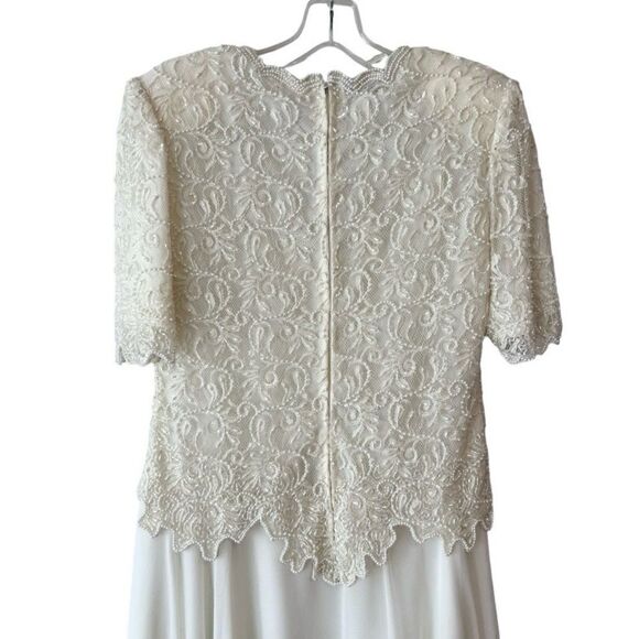 Brilliante by JA Vintage MP Beaded Evening Wedding Floral Dress Gown - Picture 10 of 12